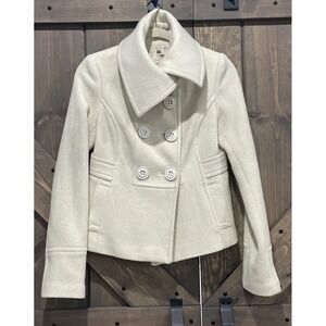 Zara‎ TRF Wool collection Short jacket Coat Ivory Cream Women's M